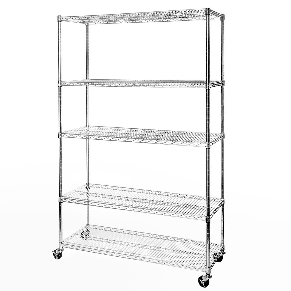 5 Tier Mobile wire shelf 