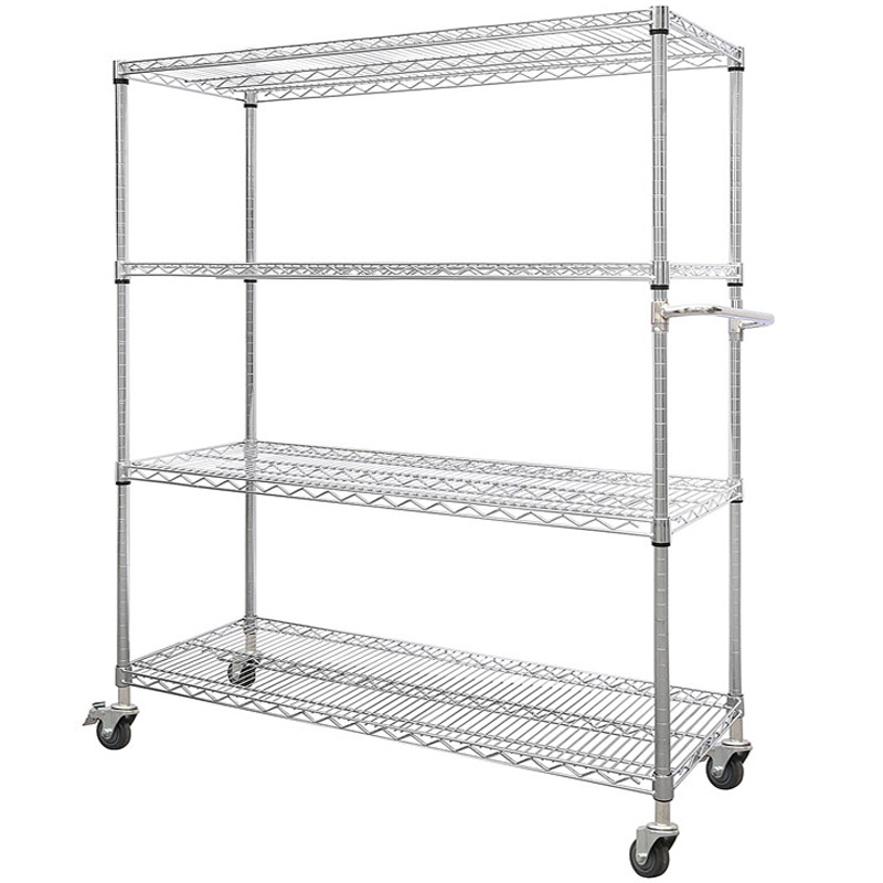 4 tier ESD wire shelf cart 