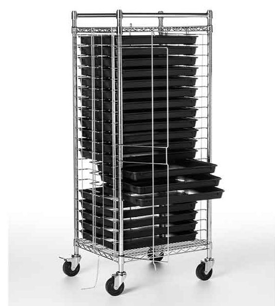 Smart Tray™ PCB Cart, front-load, ESD, with 30 Trays