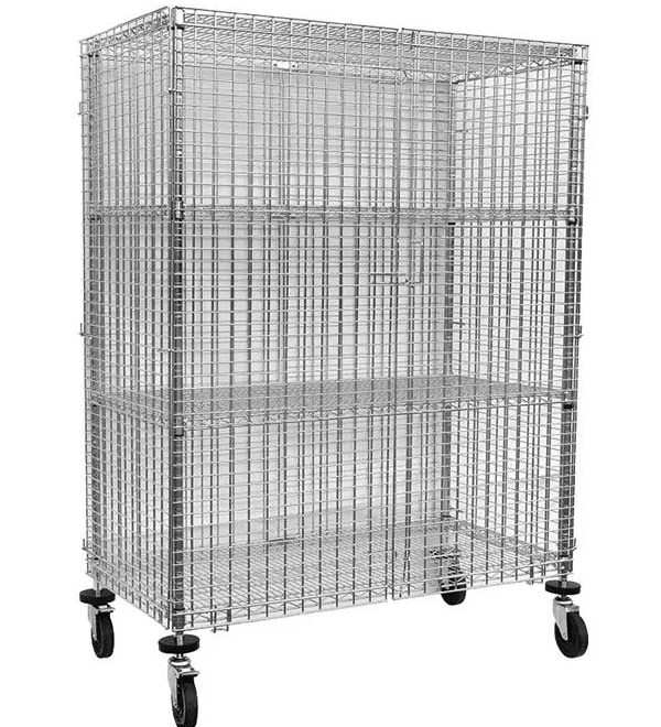 MOBILE CHROME WIRE SECURITY CAGE 